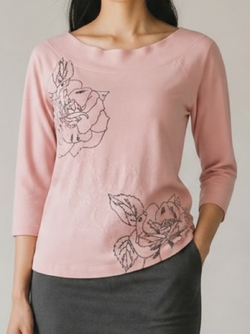 NY&Co Pink 3/4 sleeve top